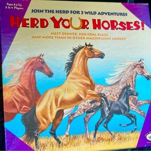Herd Your Horses Board Game Complete Box Shows Minor Wear